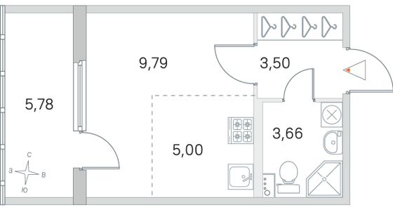 Продажа квартиры-студии 24,8 м², 1/4 этаж