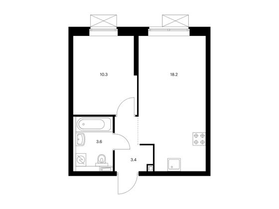 Продажа 1-комнатной квартиры 35,5 м², 18/20 этаж