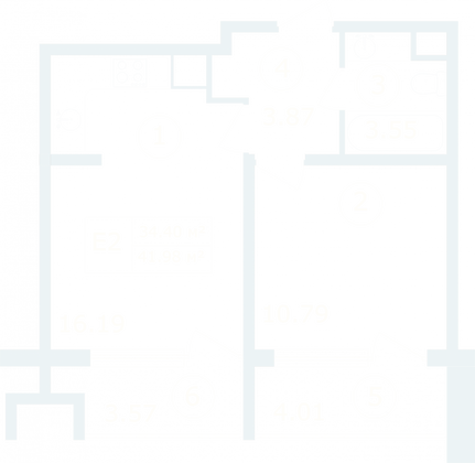 Продажа 1-комнатной квартиры 42 м², 6/9 этаж