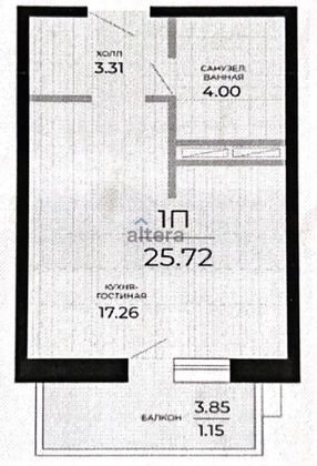 Продажа квартиры-студии 25,7 м², 6/23 этаж