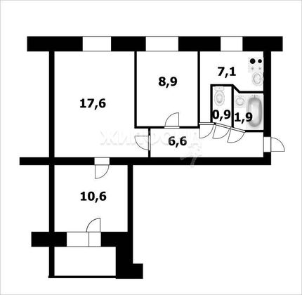Продажа 3-комнатной квартиры 54 м², 4/9 этаж