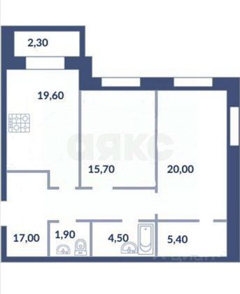 Продажа 2-комнатной квартиры 88,1 м², 6/10 этаж