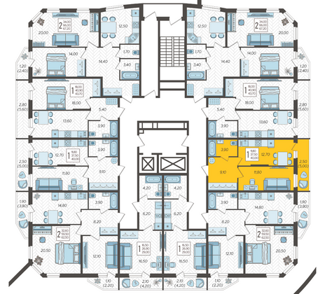 Продажа 1-комнатной квартиры 40 м², 2/16 этаж