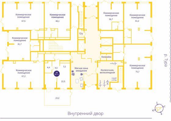 Продажа 1-комнатной квартиры 59,7 м², 1/18 этаж