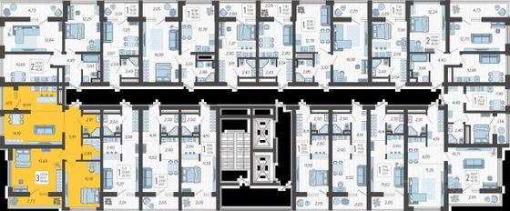 65,5 м², 3-комн. квартира, 16/19 этаж