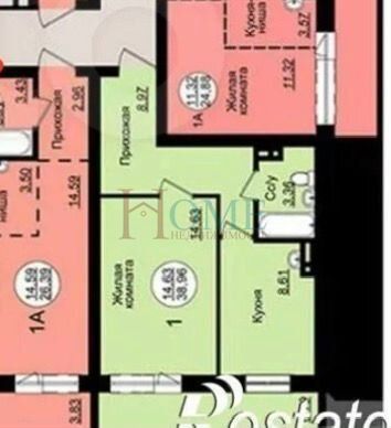 Продажа 1-комнатной квартиры 38 м², 14/25 этаж