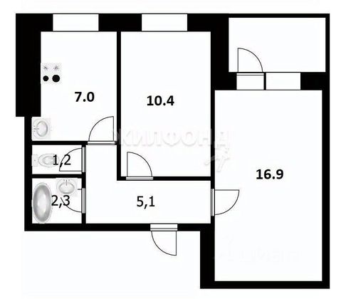 Продажа 2-комнатной квартиры 42,9 м², 3/9 этаж