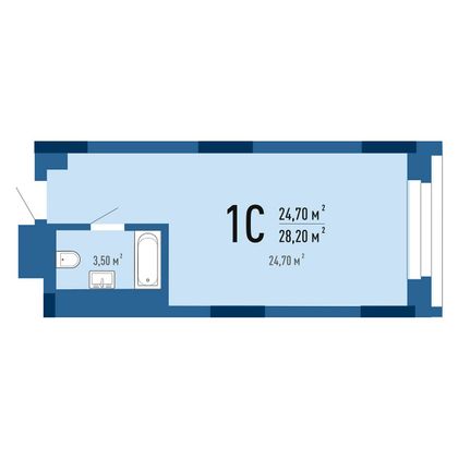 29,2 м², 1-комн. квартира, 7/30 этаж