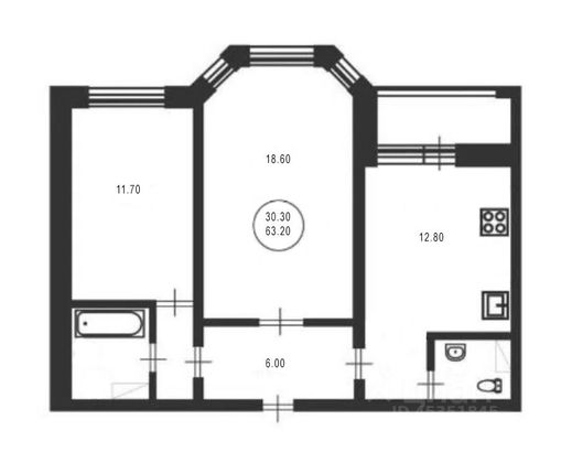 Продажа 2-комнатной квартиры 63,2 м², 15/17 этаж