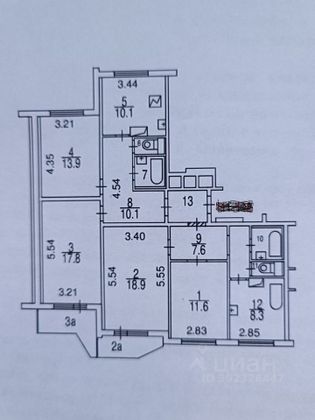Продажа 4-комнатной квартиры 109,6 м², 6/14 этаж