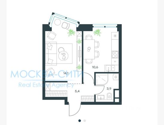 Продажа 2-комнатной квартиры 35 м², 3/33 этаж
