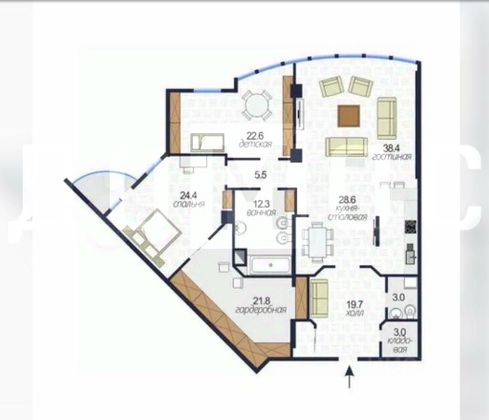 Продажа 3-комнатной квартиры 180 м², 7/23 этаж