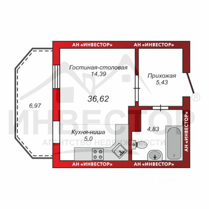 Продажа квартиры-студии 29,7 м², 13/25 этаж