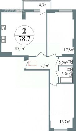 Продажа 2-комнатной квартиры 83 м², 14/18 этаж