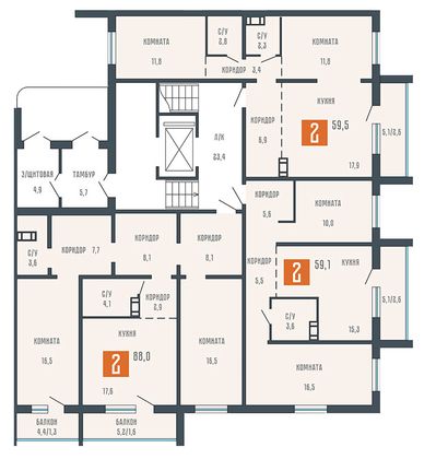 Продажа 2-комнатной квартиры 88 м², 1/10 этаж