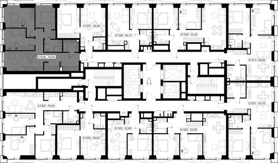 Продажа 3-комнатной квартиры 74,9 м², 15/48 этаж