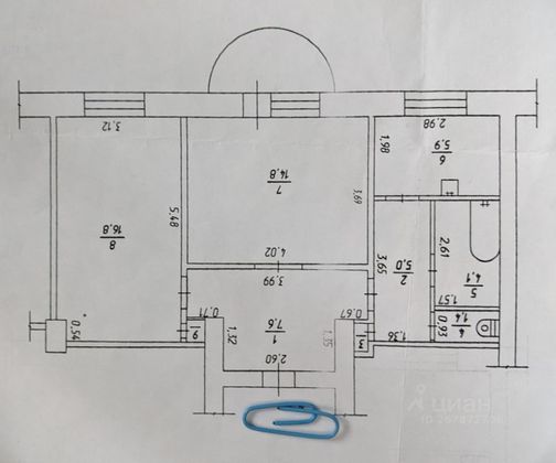 Продажа 2-комнатной квартиры 56,2 м², 2/3 этаж