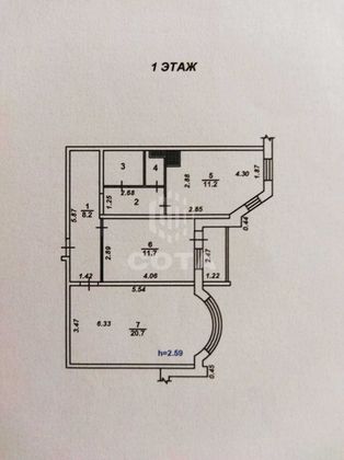 Продажа 2-комнатной квартиры 60 м², 1/10 этаж