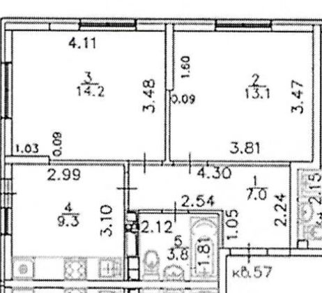 Продажа 2-комнатной квартиры 50 м², 8/9 этаж