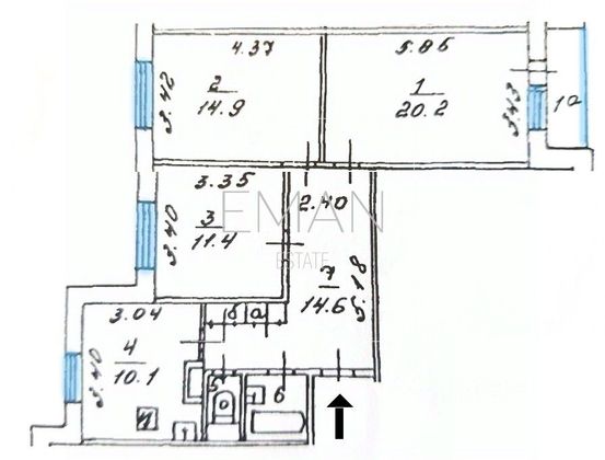 Продажа 3-комнатной квартиры 76,2 м², 18/22 этаж