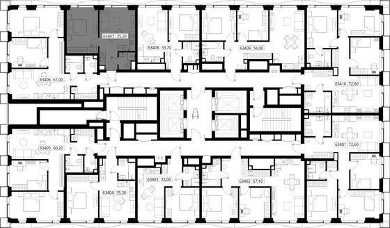 Продажа 1-комнатной квартиры 35,3 м², 34/48 этаж