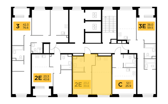 Продажа 2-комнатной квартиры 39,8 м², 9/23 этаж