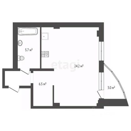 Продажа квартиры-студии 36,4 м², 3/16 этаж