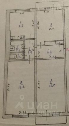 Продажа 3-комнатной квартиры 62,9 м², 2/5 этаж