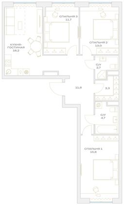 Продажа 3-комнатной квартиры 81,2 м², 4/23 этаж