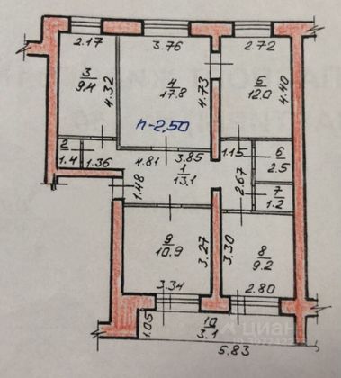 Продажа 4-комнатной квартиры 80 м², 5/5 этаж