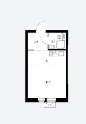 Продажа квартиры-студии 25,9 м², 21/33 этаж