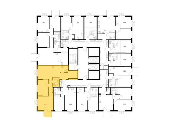 Продажа 2-комнатной квартиры 69,8 м², 9/17 этаж