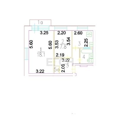 Продажа 2-комнатной квартиры 41,6 м², 5/5 этаж