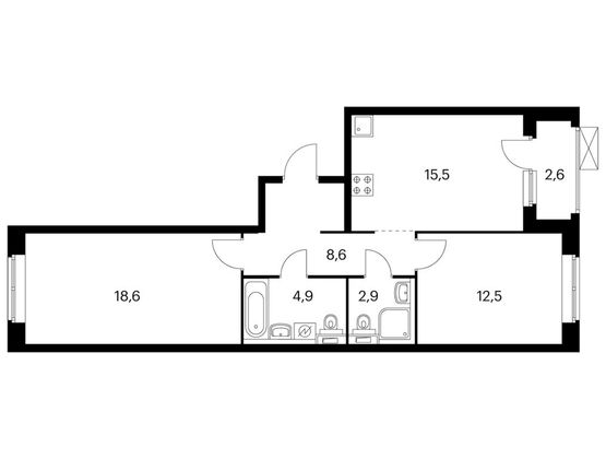 Продажа 2-комнатной квартиры 64,5 м², 9/16 этаж