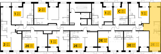 Продажа 2-комнатной квартиры 43,6 м², 13/14 этаж