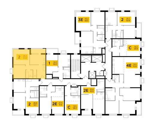 Продажа 2-комнатной квартиры 53,8 м², 24/24 этаж