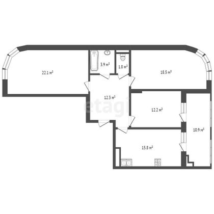 Продажа 3-комнатной квартиры 92 м², 4/16 этаж