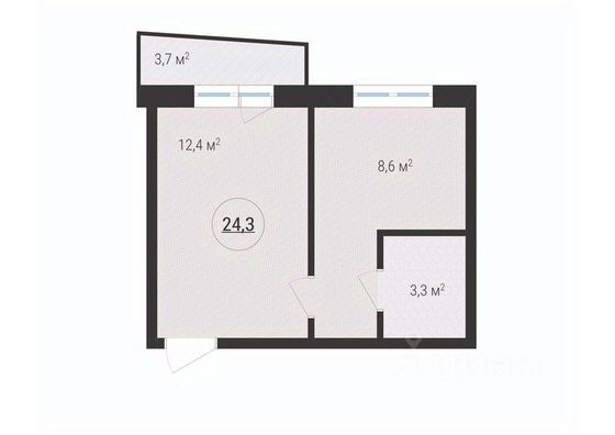 Продажа 1-комнатной квартиры 23,8 м², 6/10 этаж