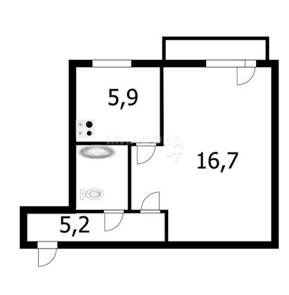 Продажа 1-комнатной квартиры 30,8 м², 3/5 этаж
