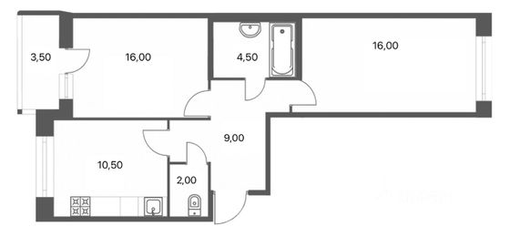 Продажа 2-комнатной квартиры 55 м², 2/12 этаж