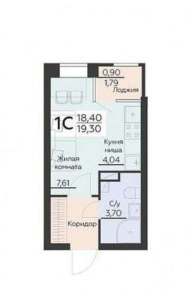 Продажа квартиры-студии 19,3 м², 4/8 этаж