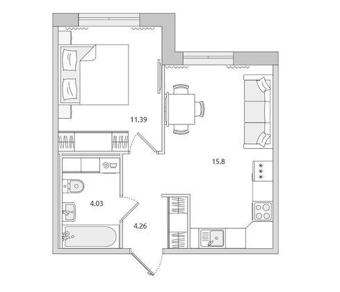 Продажа 1-комнатной квартиры 35,5 м², 2/15 этаж
