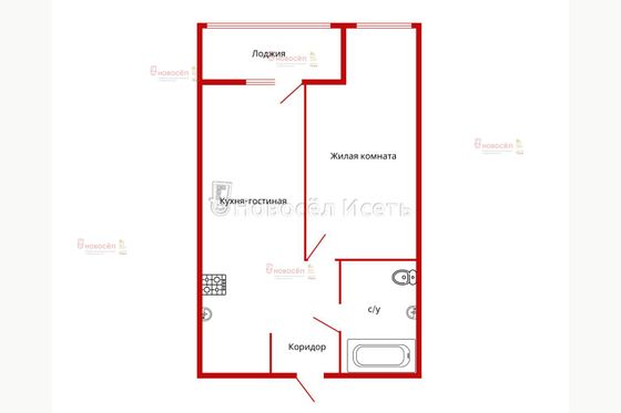 Продажа 1-комнатной квартиры 41,2 м², 3/25 этаж