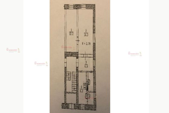 Продажа 2-комнатной квартиры 43 м², 1/2 этаж