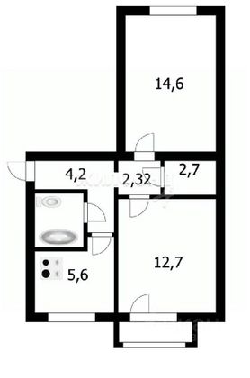 Продажа 2-комнатной квартиры 44,1 м², 1/5 этаж