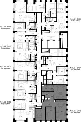 Продажа 3-комнатной квартиры 93,1 м², 21/26 этаж