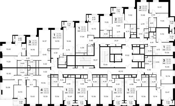 55,3 м², 2-комн. квартира, 12/32 этаж