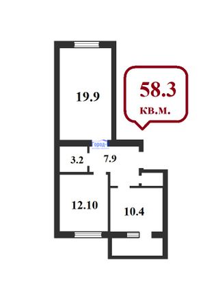 Продажа 2-комнатной квартиры 58 м², 4/7 этаж