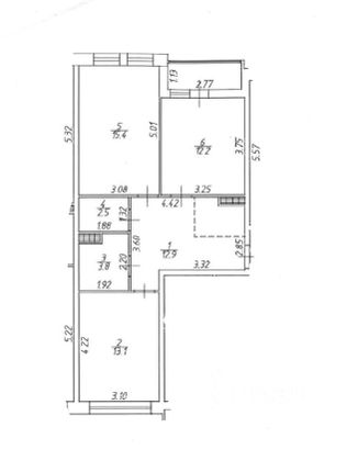 Продажа 2-комнатной квартиры 59,9 м², 6/9 этаж