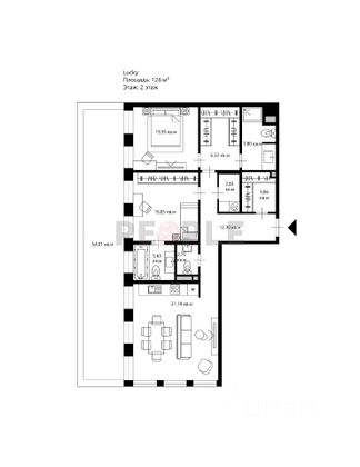 Продажа 3-комнатной квартиры 126 м², 2/21 этаж